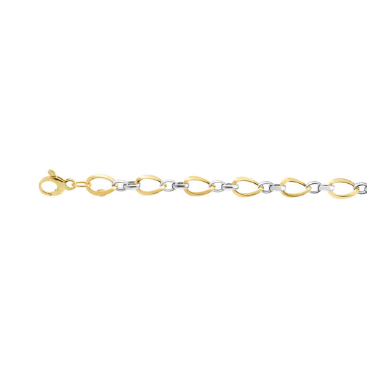 Royal Chain 14K Two-tone Gold Polished Twisted Oval Link Chain YWBRC2840