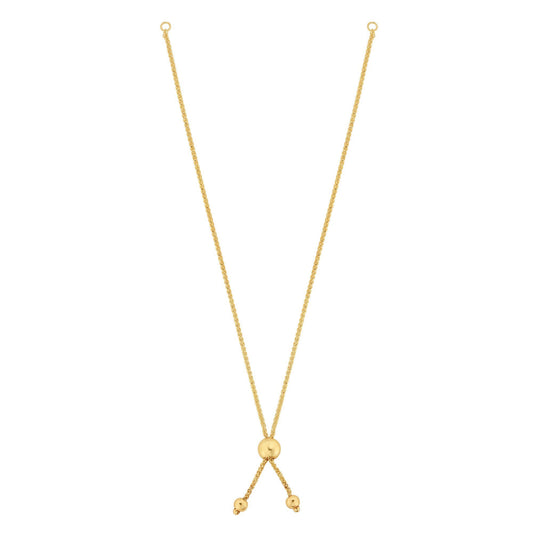 Royal Chain 10K Gold Round Wheat Chain with Ball Slide Friendship Bracelet ZBRC1096