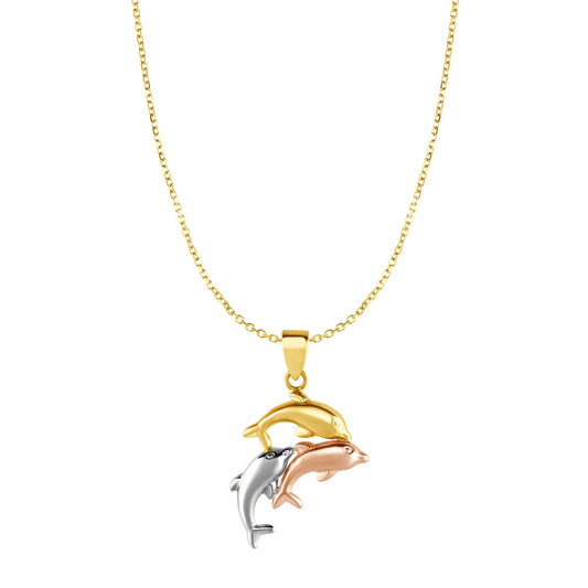 Royal Chain 10K Gold Dolphin Necklace ZPD3171