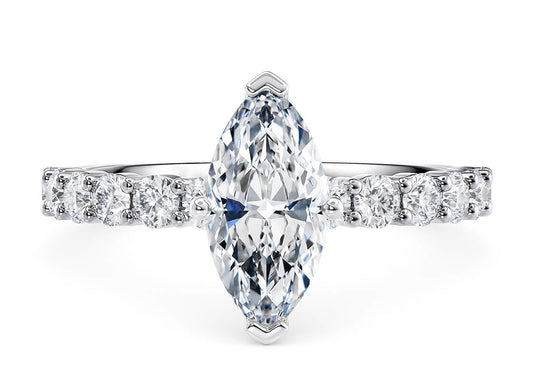 Akinia Marquise Shape Claw Diamond Band 2.30 mm