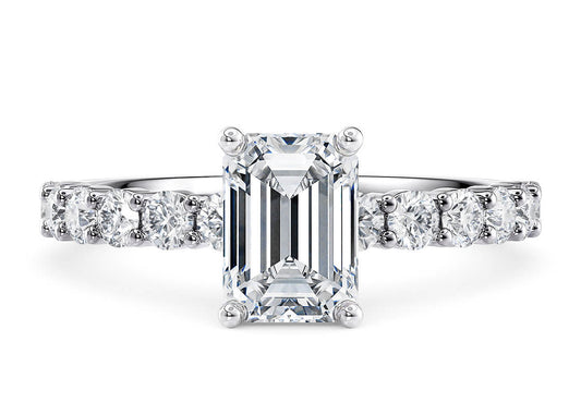 Akinia Emerald Shape Claw Diamond Band 2.30 mm