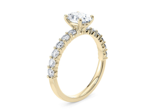 Akinia Oval Shape Claw Diamond Band 2.30 mm