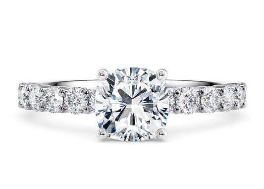 Akinia Cushion Shape Diamond Band Claw 2.30 mm