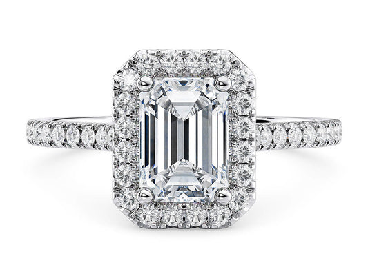 Aphrodite Emerald Shape Castle Halo 1.60 mm