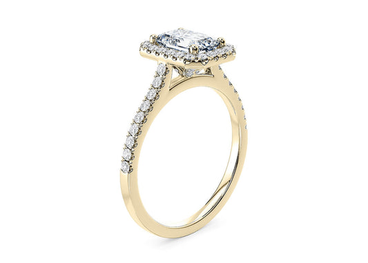 Aphrodite Emerald Shape Castle Halo 1.60 mm