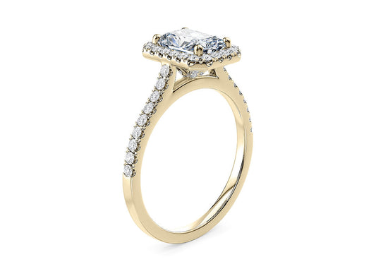 Aphrodite Radiant Shape Halo Castle 1.60 mm