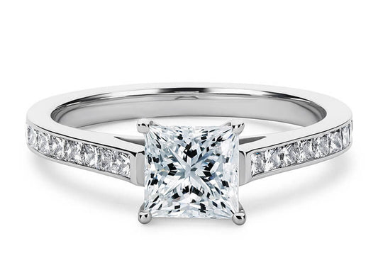 Aurora Princess Shape Channel Diamond Band 2.20 mm