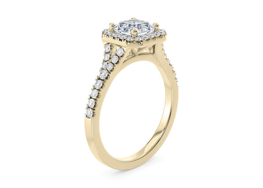 Battersea Asscher Shape Castle Halo 1.80 mm