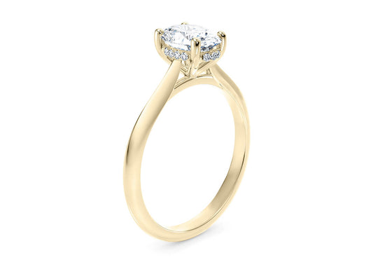 Hope Oval Shape Castle Solitaire 2.00 mm