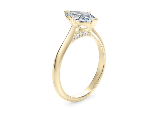 Iris Marquise Shape Thread Solitaire 2.20 mm