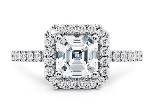 Isabella Asscher Shape Castle Halo 1.60 mm