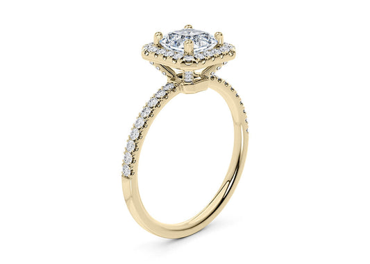 Isabella Asscher Shape Castle Halo 1.60 mm