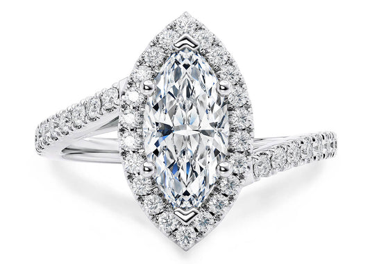 Kew Marquise Shape Castle Halo 1.80 mm