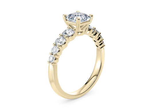 Lyra Asscher Shape Claw Diamond Band 2.00 mm