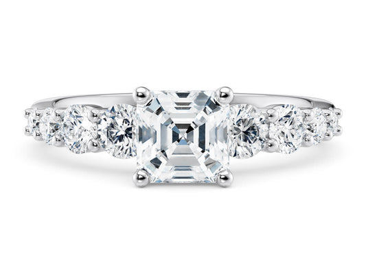 Lyra Asscher Shape Claw Diamond Band 2.00 mm