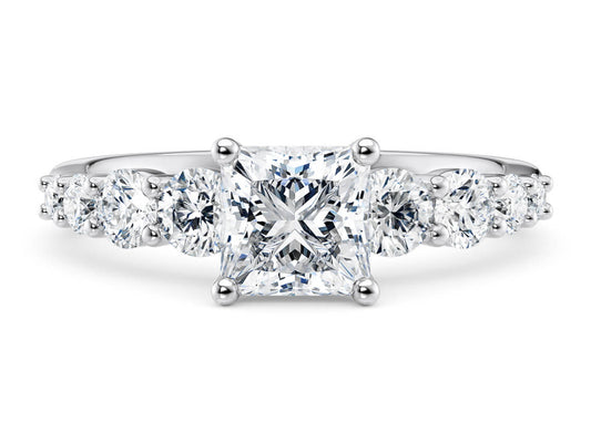 Lyra Princess Shape Castle Diamond Band 2.00 mm