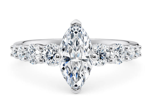 Lyra Marquise Shape Claw Diamond Band 2.00 mm