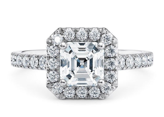 Medici Asscher Shape Castle Halo 2.00 mm