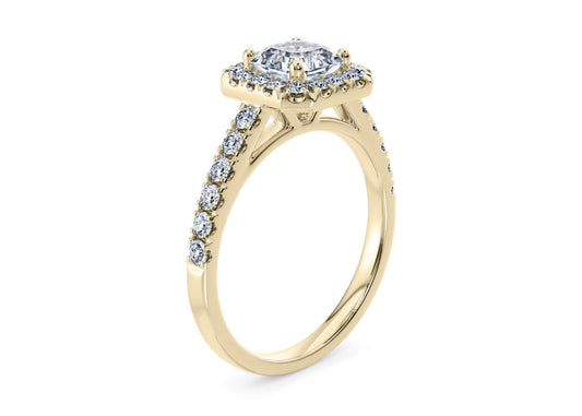 Medici Asscher Shape Castle Halo 2.00 mm