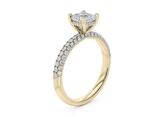Muse Cushion Shape Diamond Band Pave Setting 2.50 mm