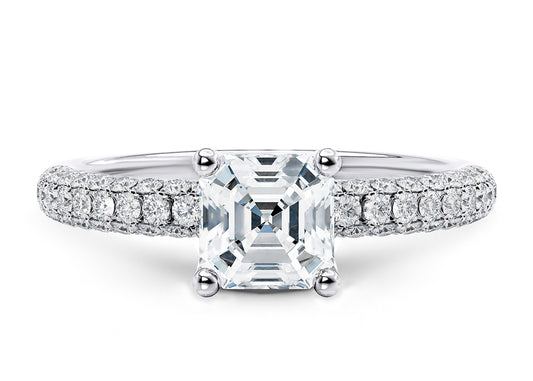Muse Asscher Shape Pave Setting Diamond Band 2.50 mm