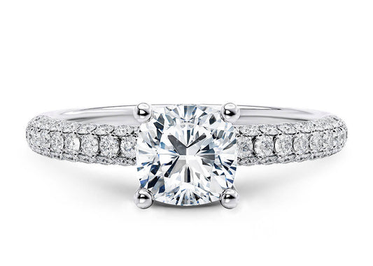 Muse Cushion Shape Diamond Band Pave Setting 2.50 mm