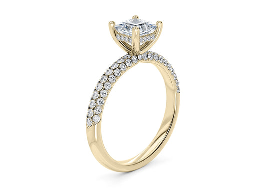 Muse Princess Shape Pave Setting Diamond Band 2.50 mm