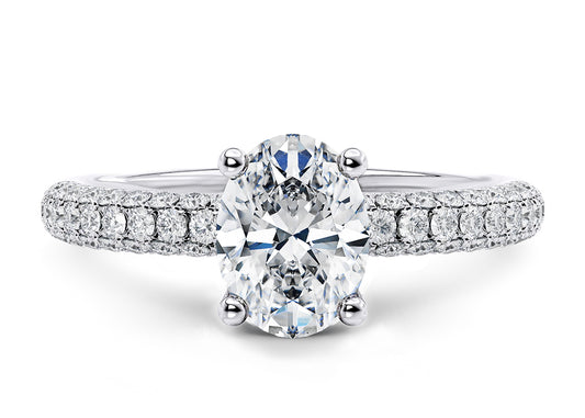 Muse Oval Shape Pave Setting Diamond Band 2.50 mm
