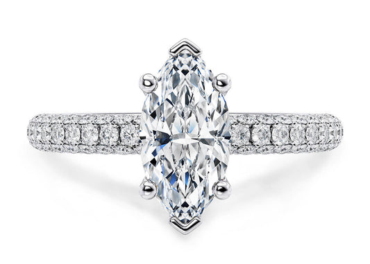 Muse Marquise Shape Pave Setting Diamond Band 2.50 mm
