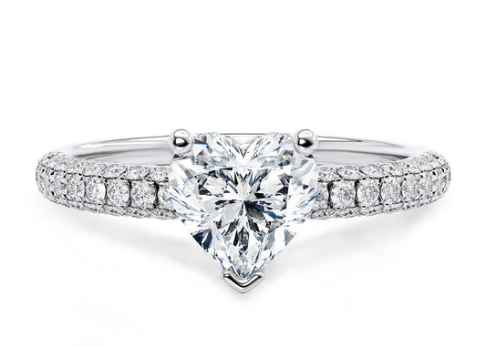 Muse Heart Shape Pave Setting Diamond Band 2.50 mm