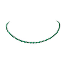 Load image into Gallery viewer, 14k 2.50ctw Emerald Tennis Choker Necklace
