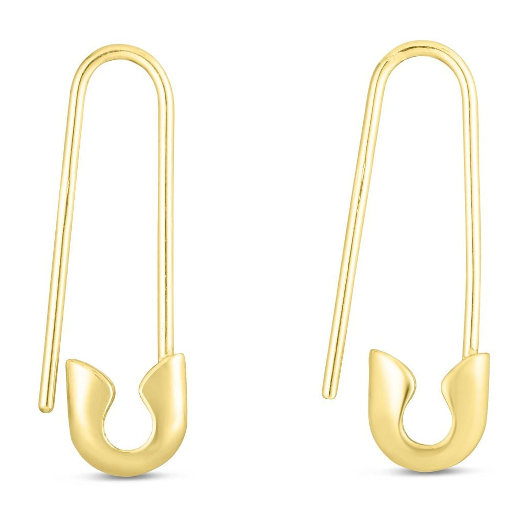 14K Safety Pin Earring