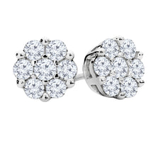 Load image into Gallery viewer, 0.75ctw Diamond Cluster Stud Earring

