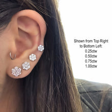 Load image into Gallery viewer, 0.75ctw Diamond Cluster Stud Earring
