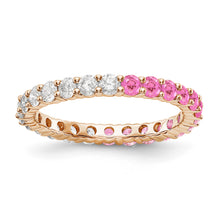 Load image into Gallery viewer, 14k Pink Sapphire and Diamond Eternity Ring
