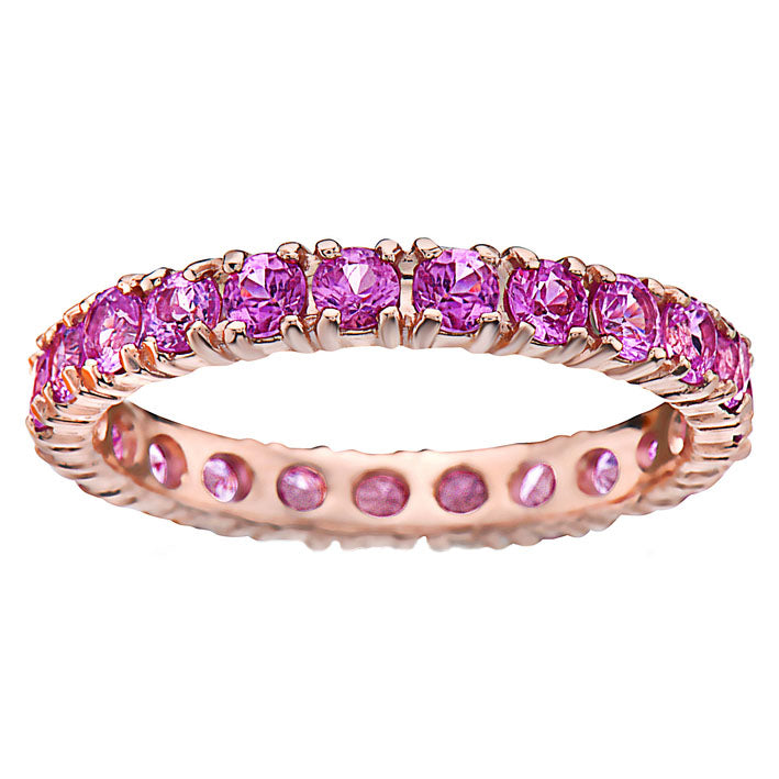 14k 2.00ctw Pink Sapphire Stackable Eternity Ring