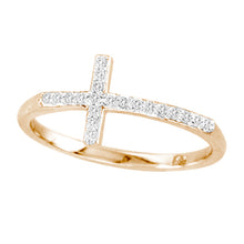 Load image into Gallery viewer, 14k 0.12ctw Diamond Cross Ring
