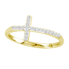 Load image into Gallery viewer, 14k 0.12ctw Diamond Cross Ring

