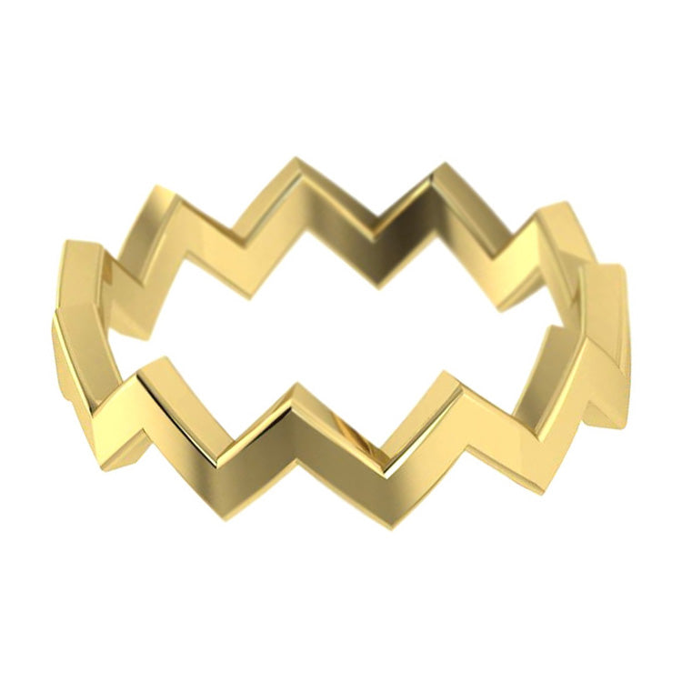 14k Gold Zig Zag Stackable Ring