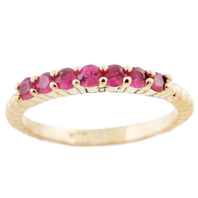14k 0.30ctw Ruby Beaded Stackable Ring