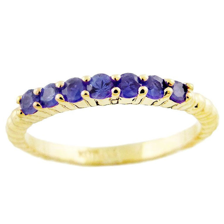 14k 0.50ctw Sapphire Beaded Stackable Ring