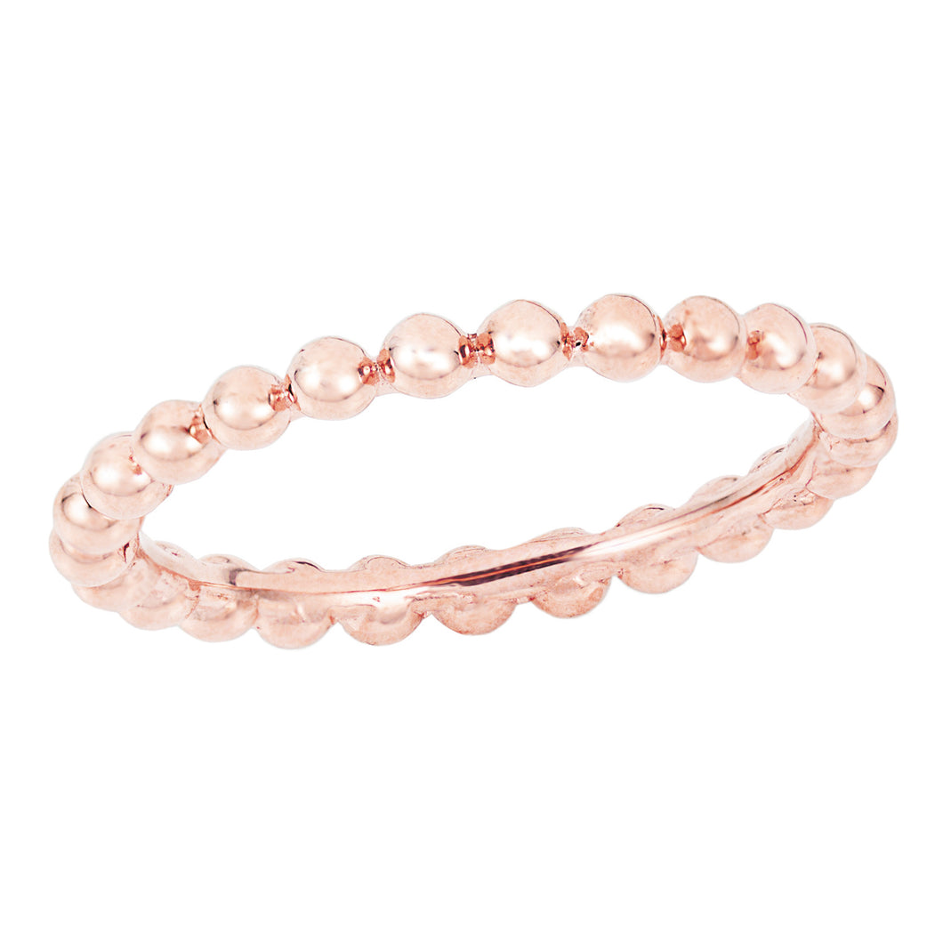 14k Gold Stackable Beaded Band