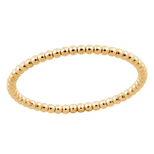 14k Gold Stackable Beaded Band