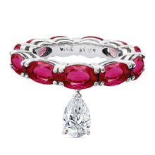 Load image into Gallery viewer, 14k Ruby and Diamond Drop Eternity Ring
