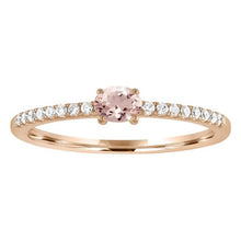 Load image into Gallery viewer, 14k Morganite and Diamond Stackable Ring
