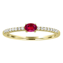 Load image into Gallery viewer, 14k Ruby and Diamond Stackable Ring
