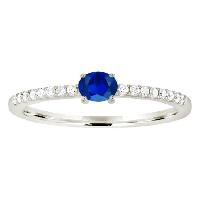 14k Sapphire and Diamond Stackable Ring