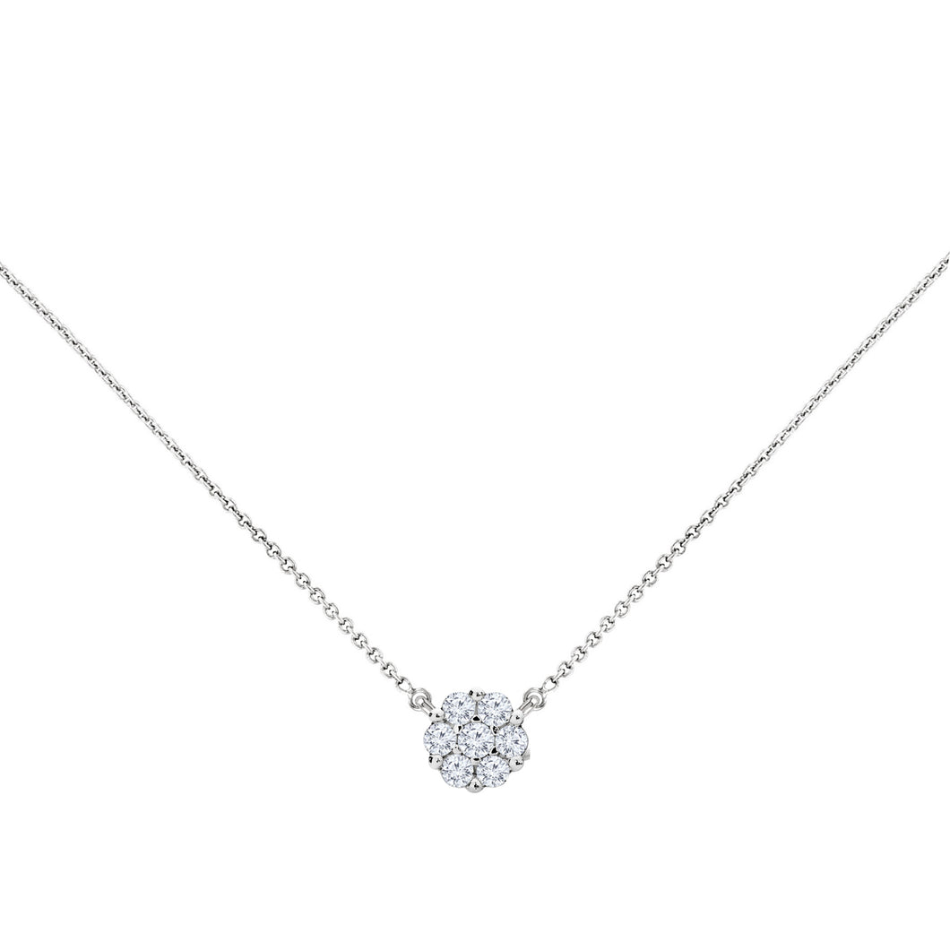 14k 0.50ctw Diamond Cluster Necklace
