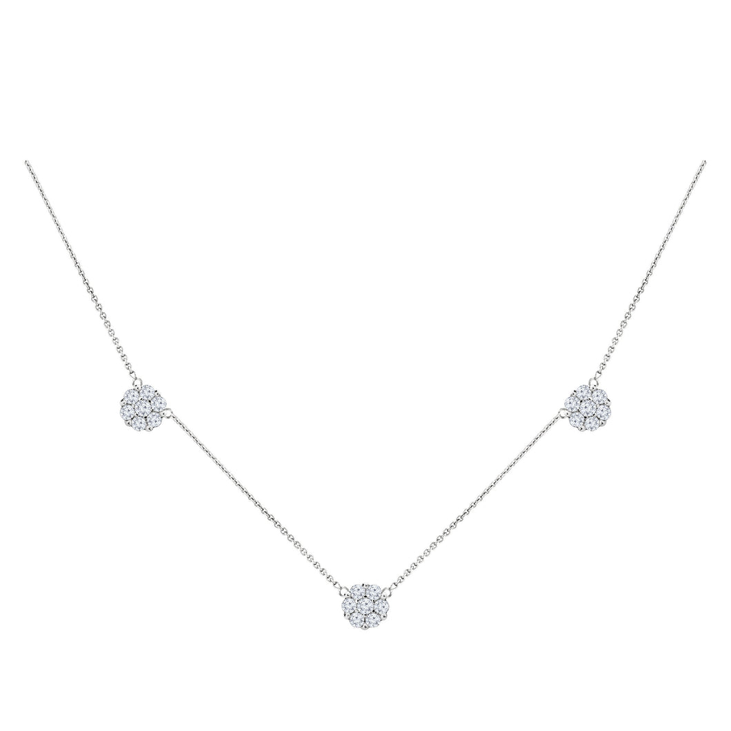 14k 0.50ctw Diamond Cluster Necklace