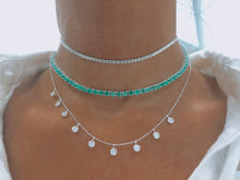 Load image into Gallery viewer, 14k 2.50ctw Emerald Tennis Choker Necklace
